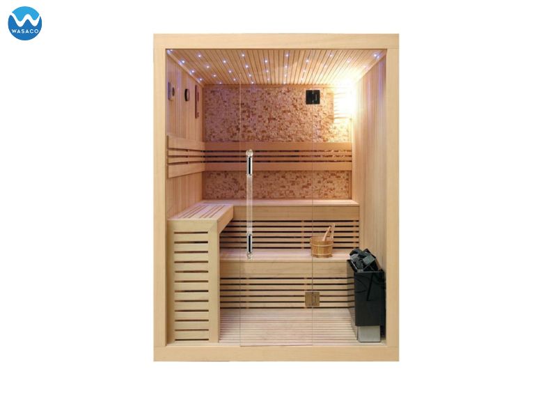 Phòng xông khô bằng gỗ kết hợp kính